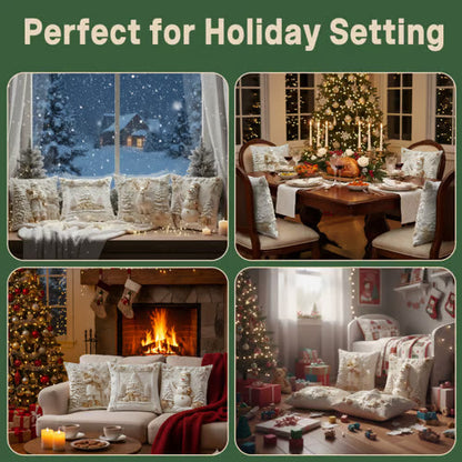 🏆 50K+ SOLD! 🎄 Luxury Christmas Style Pillow Cover – Machine Washable, Wrinkle-Resistant, Durable, Perfect for Living Room, Bedroom, Office & More 🛋️✨