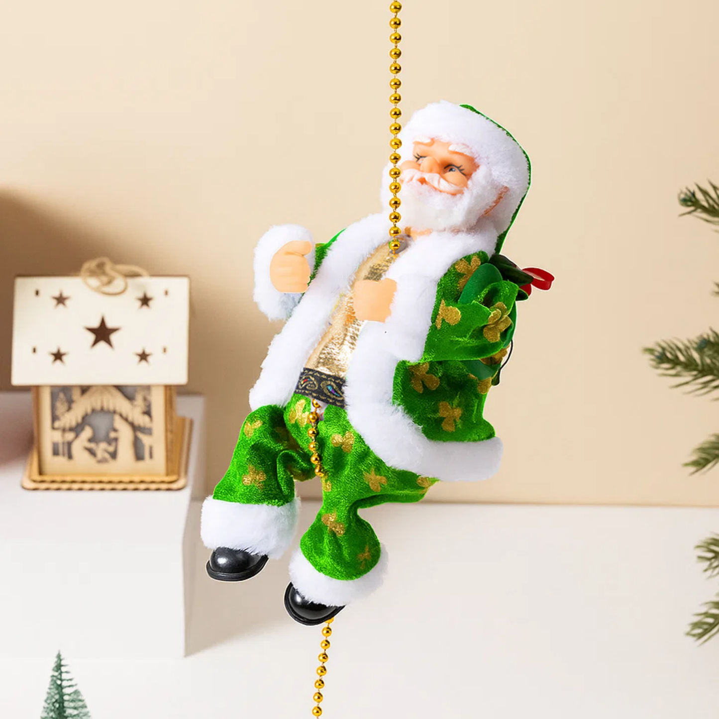 🎅Electric Bead Climbing Santa Claus Musical Toy