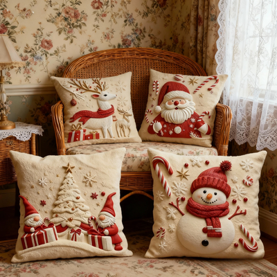 🏆 50K+ SOLD! 🎄 Luxury Christmas Style Pillow Cover – Machine Washable, Wrinkle-Resistant, Durable, Perfect for Living Room, Bedroom, Office & More 🛋️✨