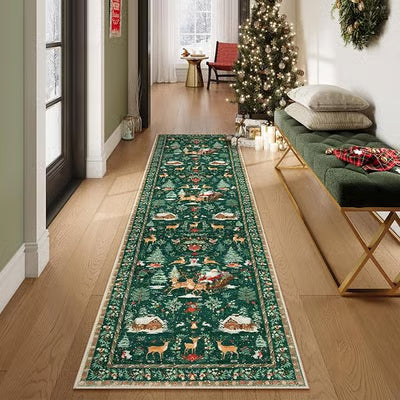 🎄🔥Soft Christmas Tree Santa Claus Carpet Runner🔥🎄
