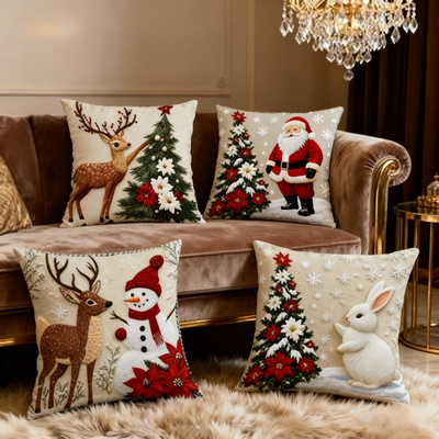 🏆 50K+ SOLD! 🎄 Luxury Christmas Style Pillow Cover – Machine Washable, Wrinkle-Resistant, Durable, Perfect for Living Room, Bedroom, Office & More 🛋️✨