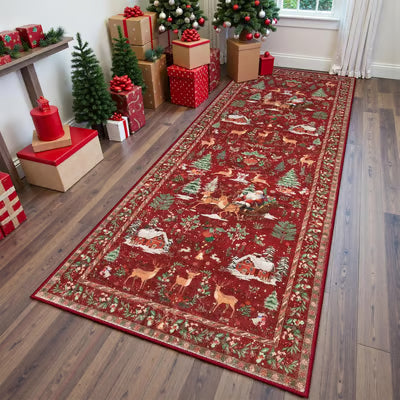 🎄🔥Soft Christmas Tree Santa Claus Carpet Runner🔥🎄
