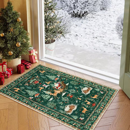 🎄🔥Soft Christmas Tree Santa Claus Carpet Runner🔥🎄