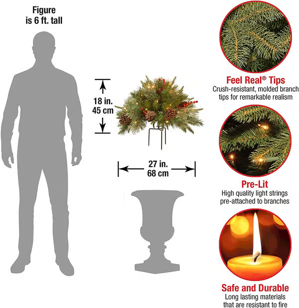 【🎄Early Christmas Sale 49% OFF🎄】🔥Pre-lit Artificial Christmas Tree Feel Real Urn Filler