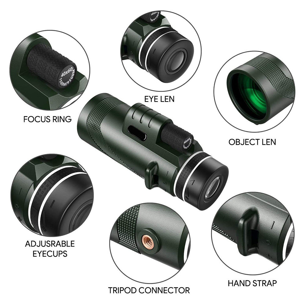 🌙High-Power 80x100 Monocular | Compact, Clear & Long-Distance Viewing