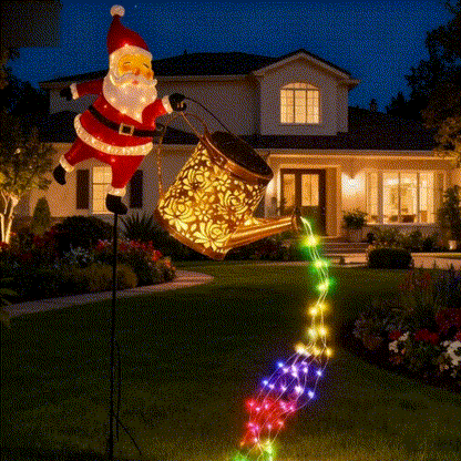 🎄 Christmas Flash Sale 🎅 49% OFF ✨Solar-Powered Santa Claus Garden Stake Kettle Light