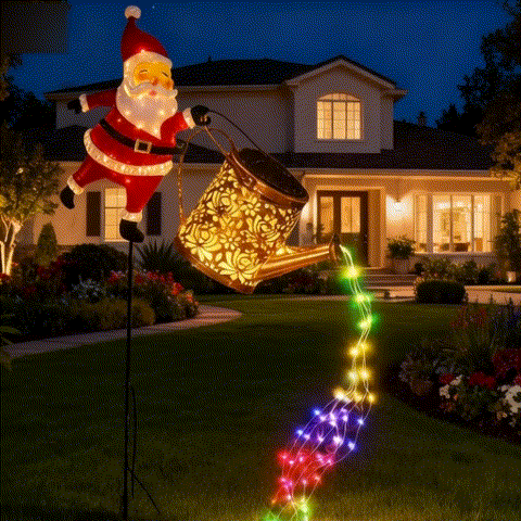 🎄 Christmas Flash Sale 🎅 49% OFF ✨Solar-Powered Santa Claus Garden Stake Kettle Light
