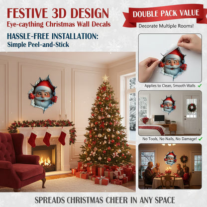 🎅Black Friday Hot Selling 🔥Creative Christmas Santa Wall Stickers