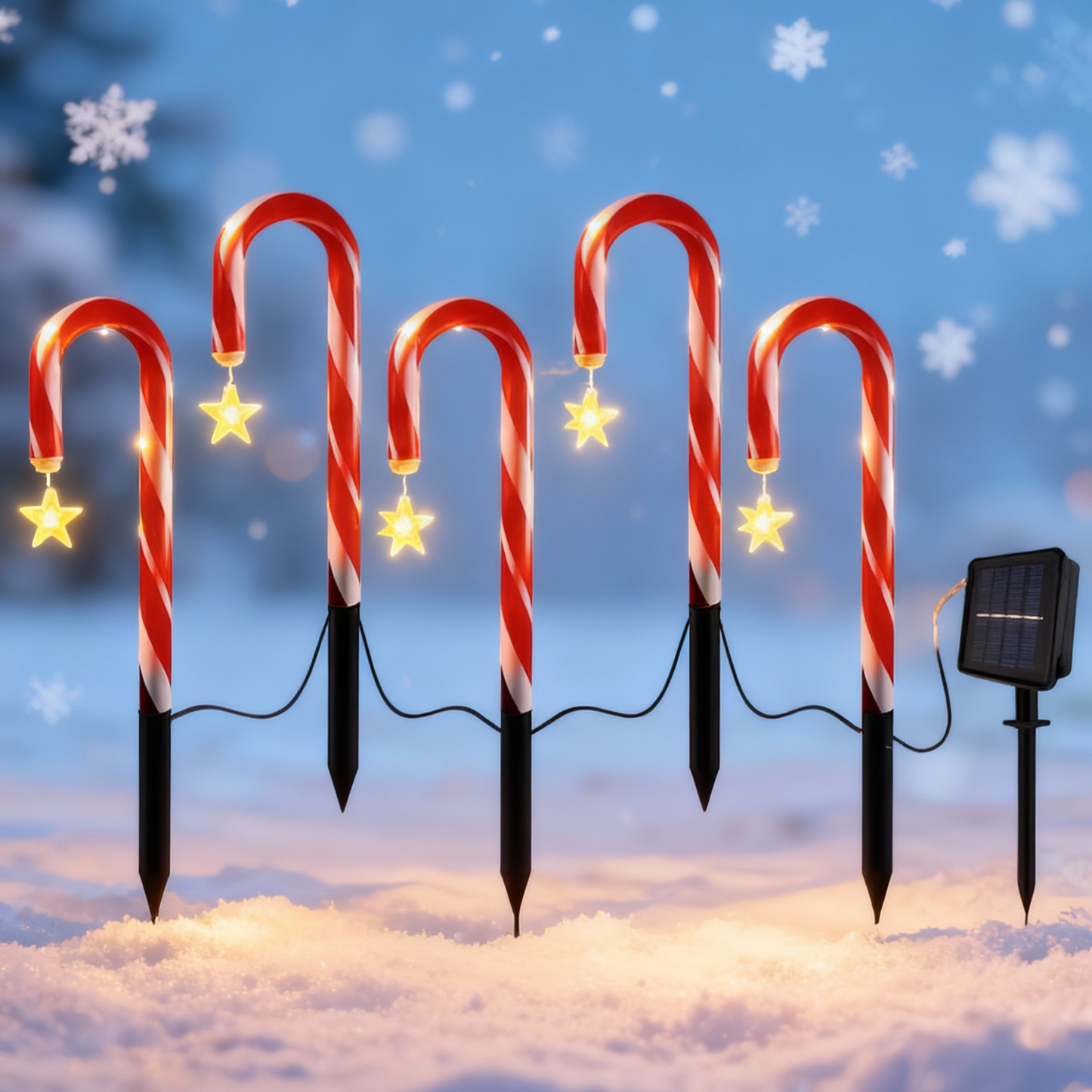 🎄 Christmas Flash Sale 🎅 65% OFF ✨ Solar Candy Cane Path Lights — Light Up Your Christmas Yard!