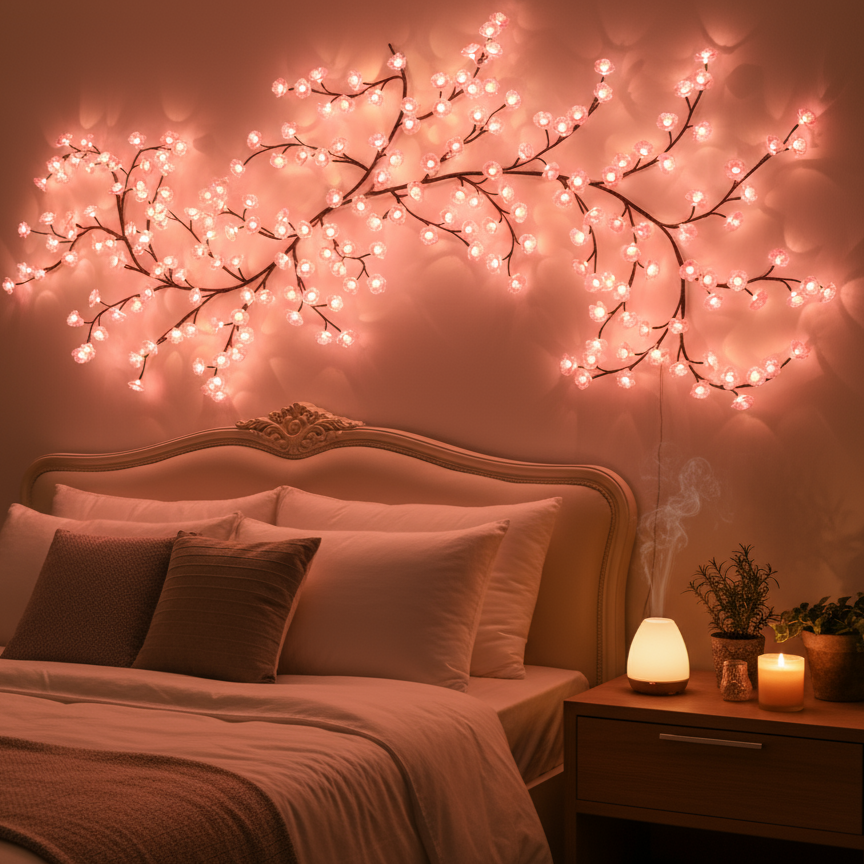 🌸 Holiday Mega Sale 🎁 65% OFF ✨ Cherry LED Tree Branch Lights – Elegant Blossom Vine to Brighten Your Home This Christmas!